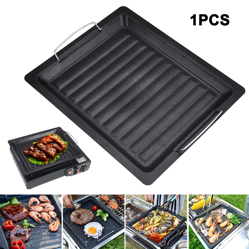 Camping Cooking Set - Outdoors Thick Square Grill Pan With