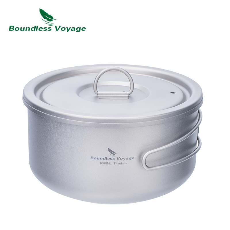 Camping Cooking Set - Boundless Voyage Titanium Camping Pot with