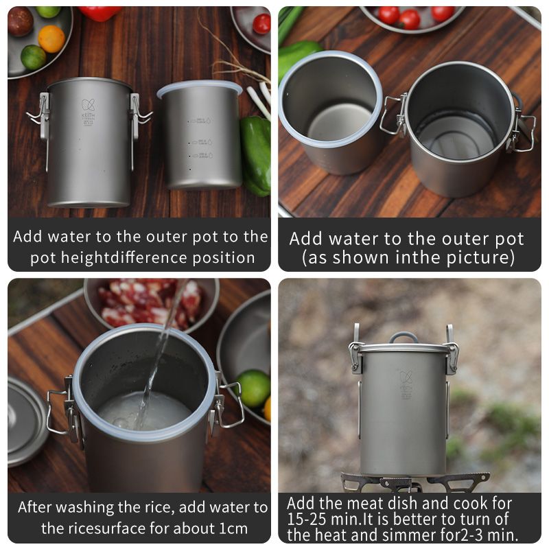 KEITH Pure Titanium Rice Cooke - огляд і ціна Camping Cooking Set