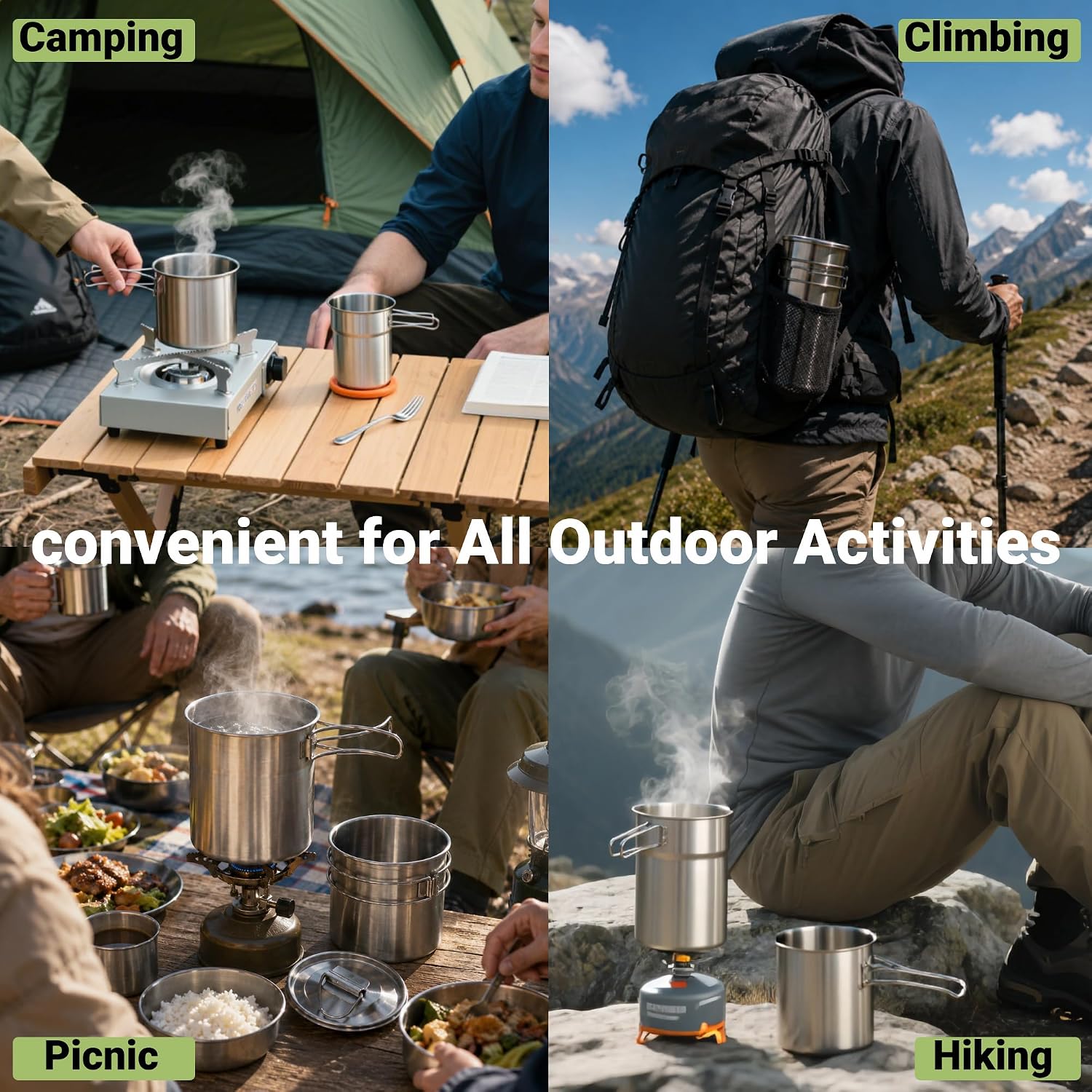 Foldable Camping Cups Mugs Cam - огляд і ціна Camping Cooking Backpack