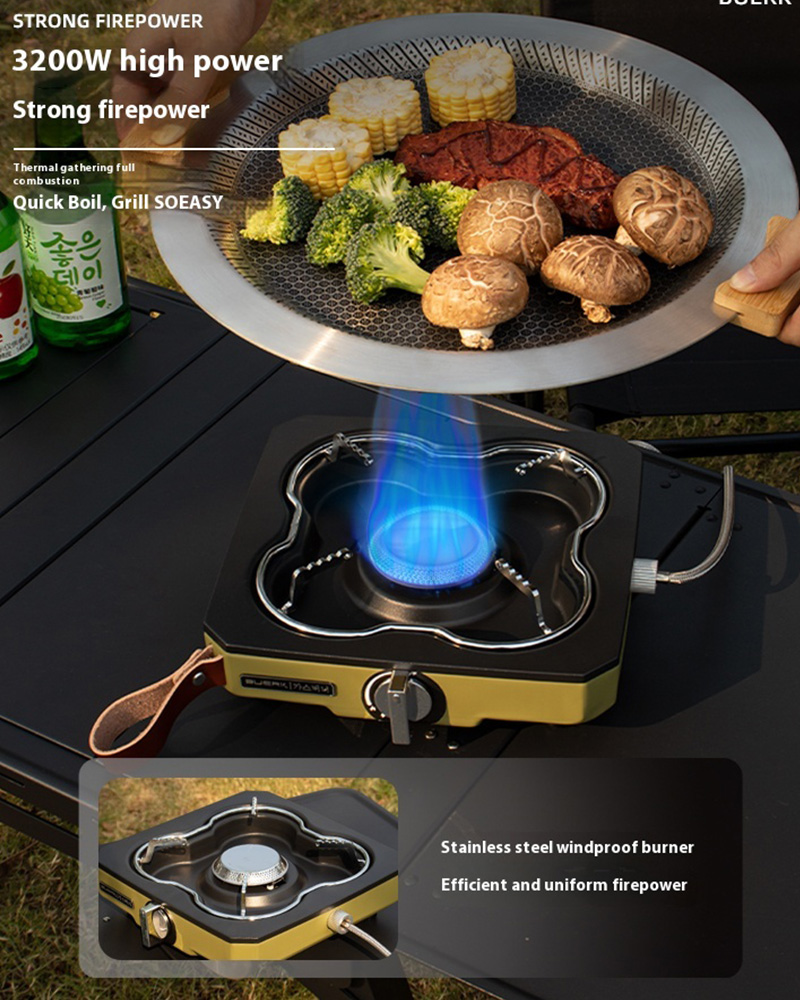 Buerk Desktop Outdoor Gas Stov - огляд і ціна Camping Cooking Windshield