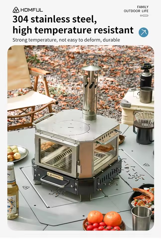 HOMFUL Portable Firewood Stove - огляд і ціна Camping Cooking Windshield