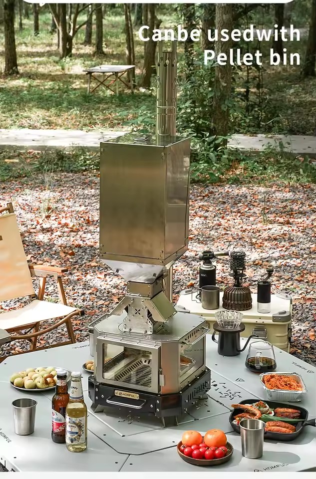 HOMFUL Portable Firewood Stove - огляд і ціна Camping Cooking Windshield