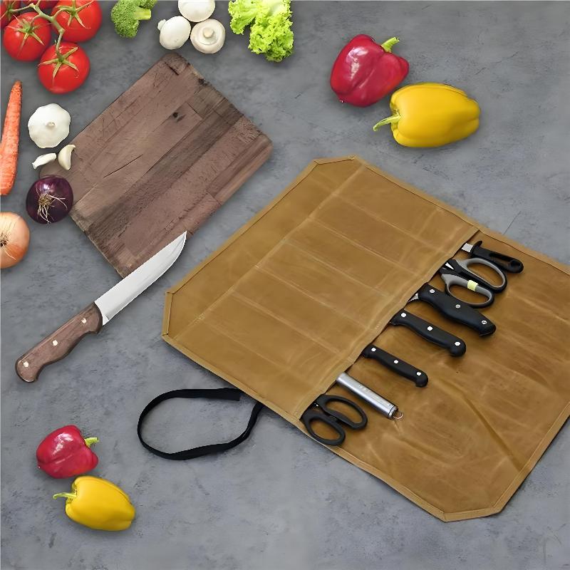 Waxed Canvas Chef Knife Roll M - огляд і ціна Camping Cooking Organizer