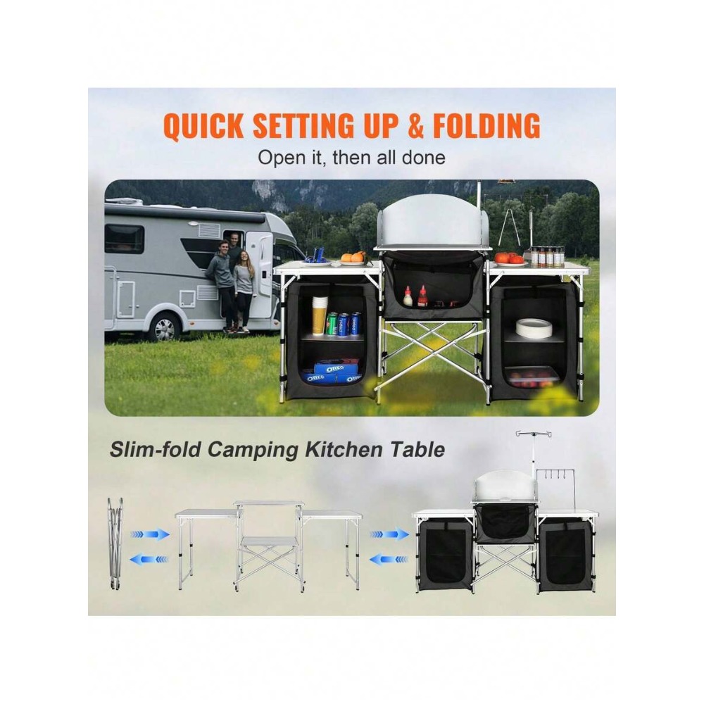Folding Camping Kitchen Table  - огляд і ціна Camping Cooking Cupboard