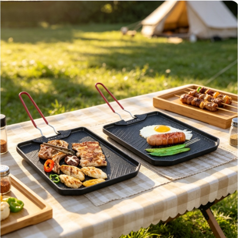 Portable Non‑Stick Grill Pan O - огляд і ціна Camping Cooking Cupboard