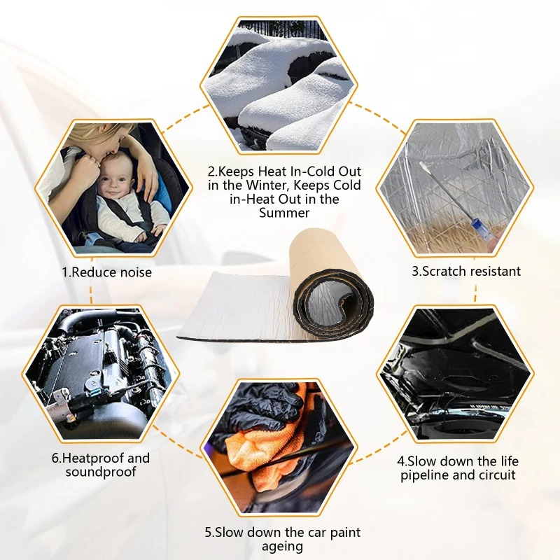 200x50cm 5/10mm Car Sound Mat  - огляд і ціна Aluminum Foil Heavy Duty