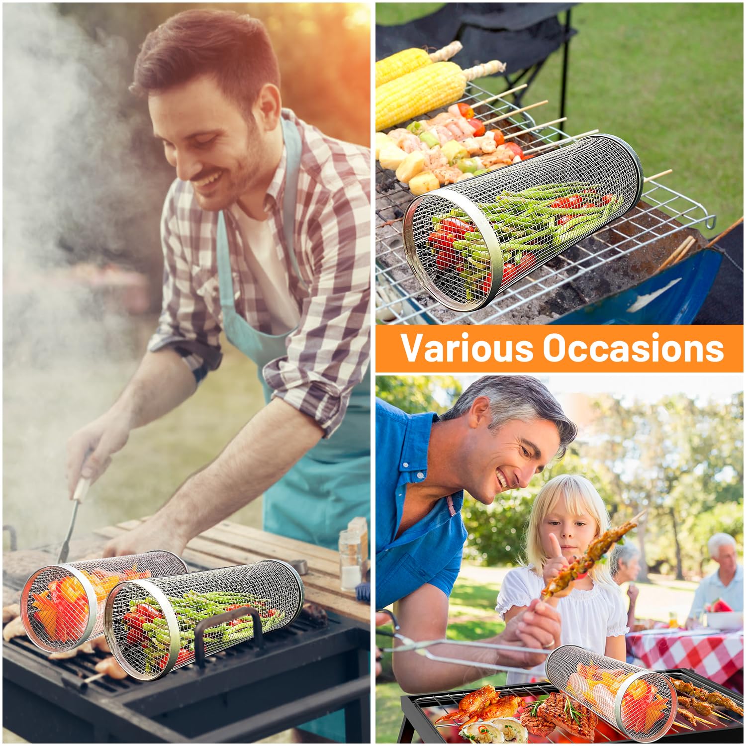 2 Pieces Rolling Grilling Bask - огляд і ціна Camping Cooking Utensils Storage